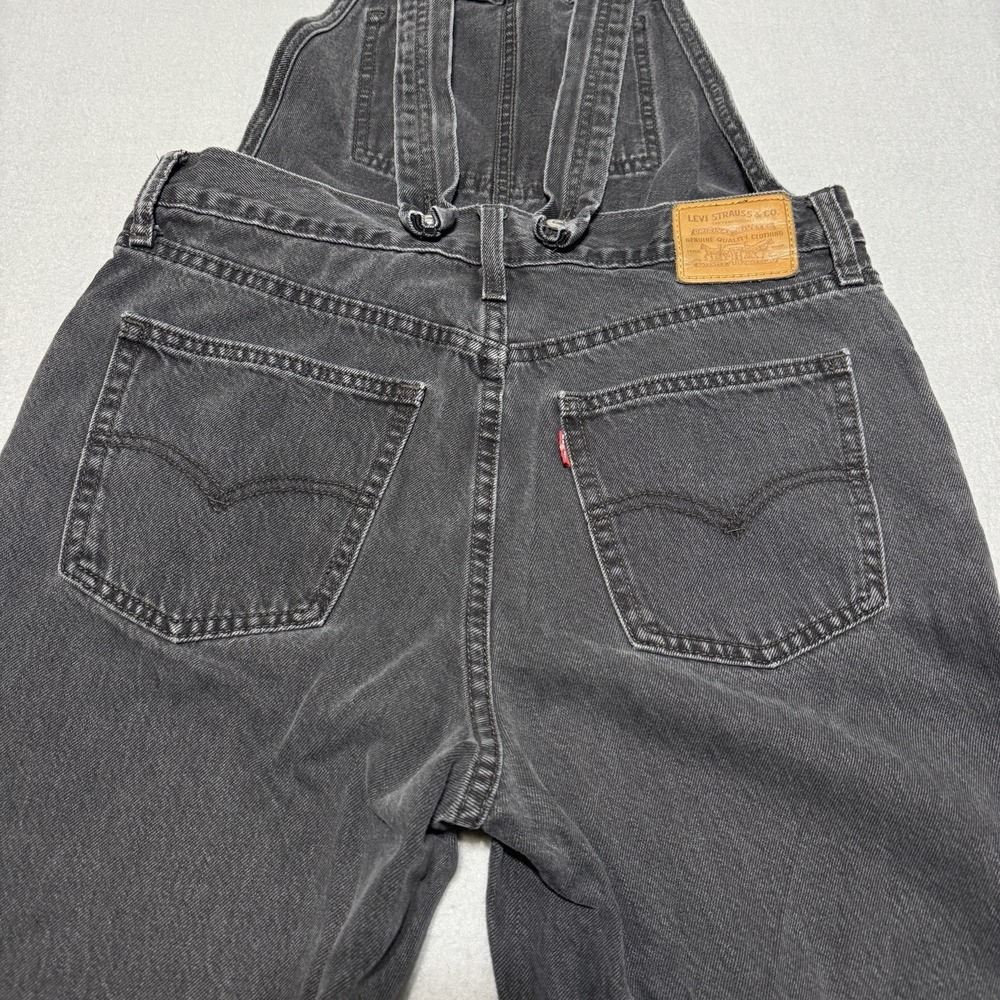 Levi's Premium Black Denim Overalls Women's Adjustable Strap Grunge Y2K Size S - Picture 15 of 16